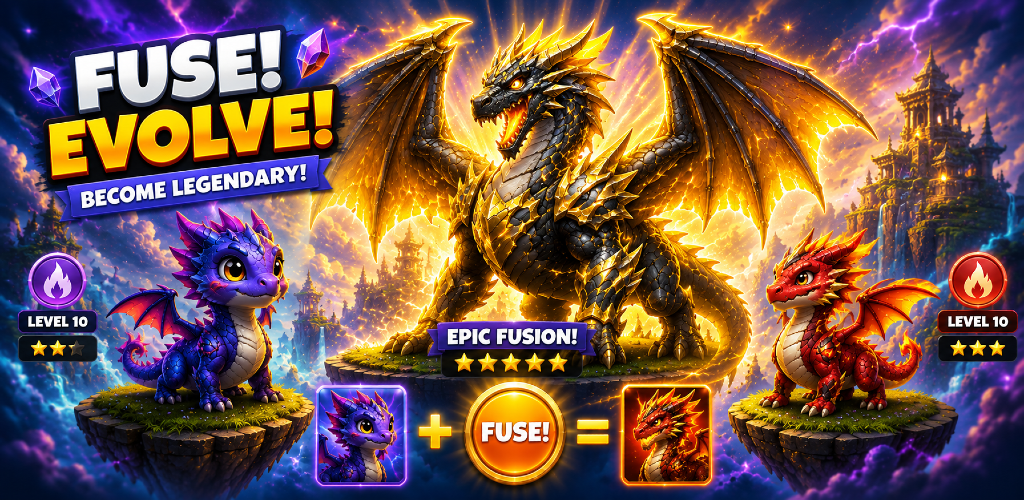 Three evolved dragons surrounded by magical energy