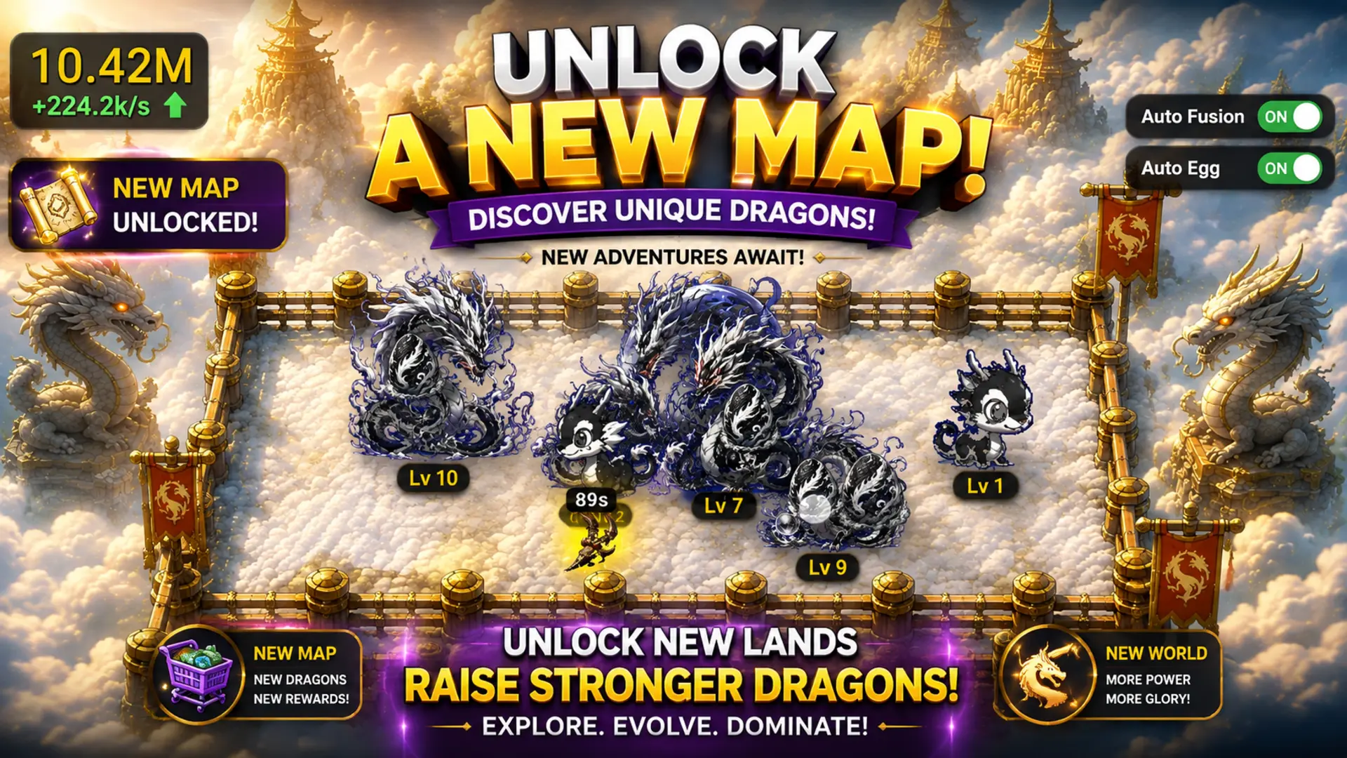 A new sky map filled with unique evolved dragons